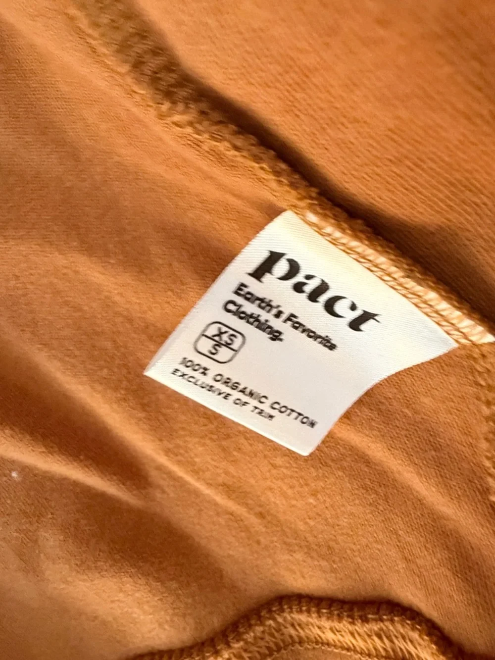 Pact Airplane Cardigan Women XS/S Orange Organic Cotton Open Pockets Oversized - Picture 3 of 4